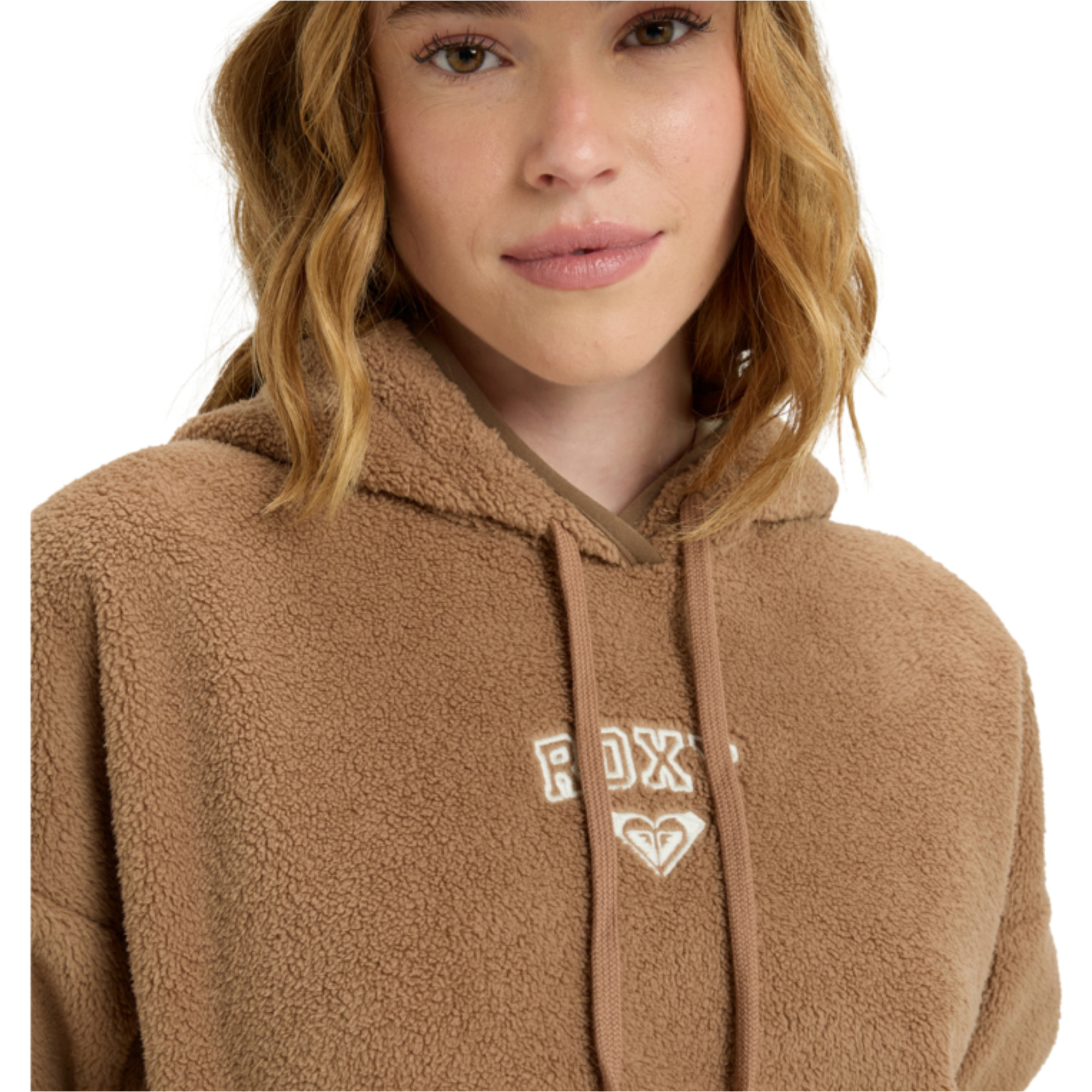 2025 Roxy Womens Cool Calling Polar Fleece Hoodie ERJPF03221 - Woodsmoke